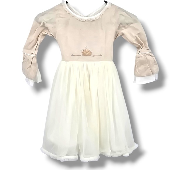 Well Dressed Wolf Size 5 Cream Crown Dress Princess Party Special Occasion - Picture 1 of 8